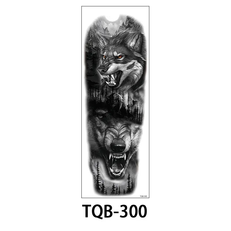 Waterproof Temporary Tattoo Stickers Clock Eye Large Arm Tattoo for Men Women Tiger Animal Fake Tatoo Sleeve