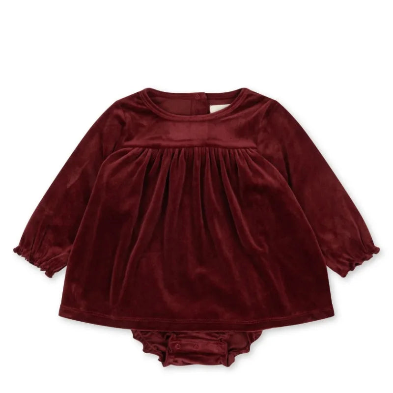 Autumn Winter Kids Christmas Dresses KS 2024 Velvet Bow Girl Princess Dress Baby Jumpsuit New Year Party Children's Clothing