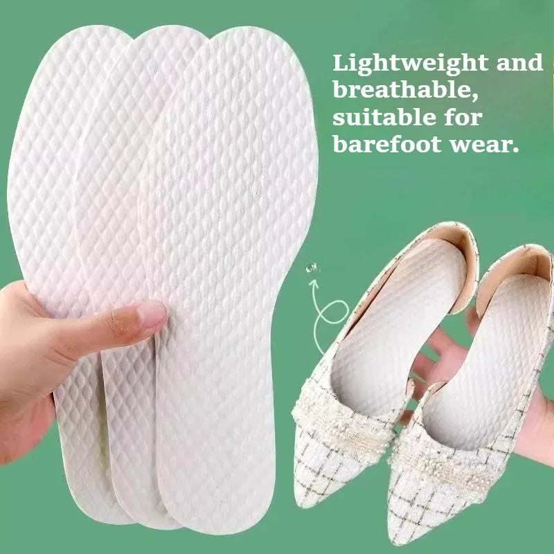 20pairs Men Women Summer Sports Disposable Breathable Sweat Absorbing Deodorant Insoles for Shoes Non Slip Cushion Comfortable