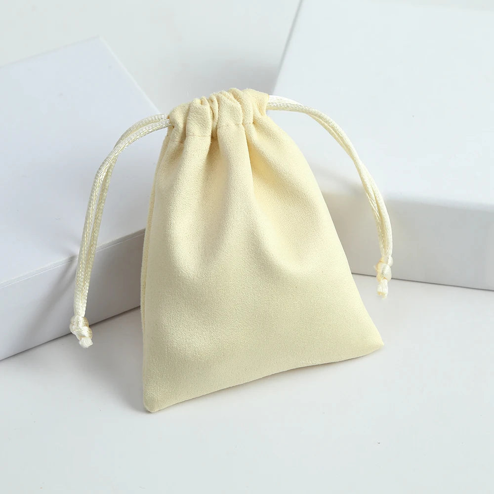 50pcs 7x9cm Light Blue Flannel Drawstring Packing Jewelry Packaging Display Luxury Velvet Suede Pouches Wedding Favors Gift Bags