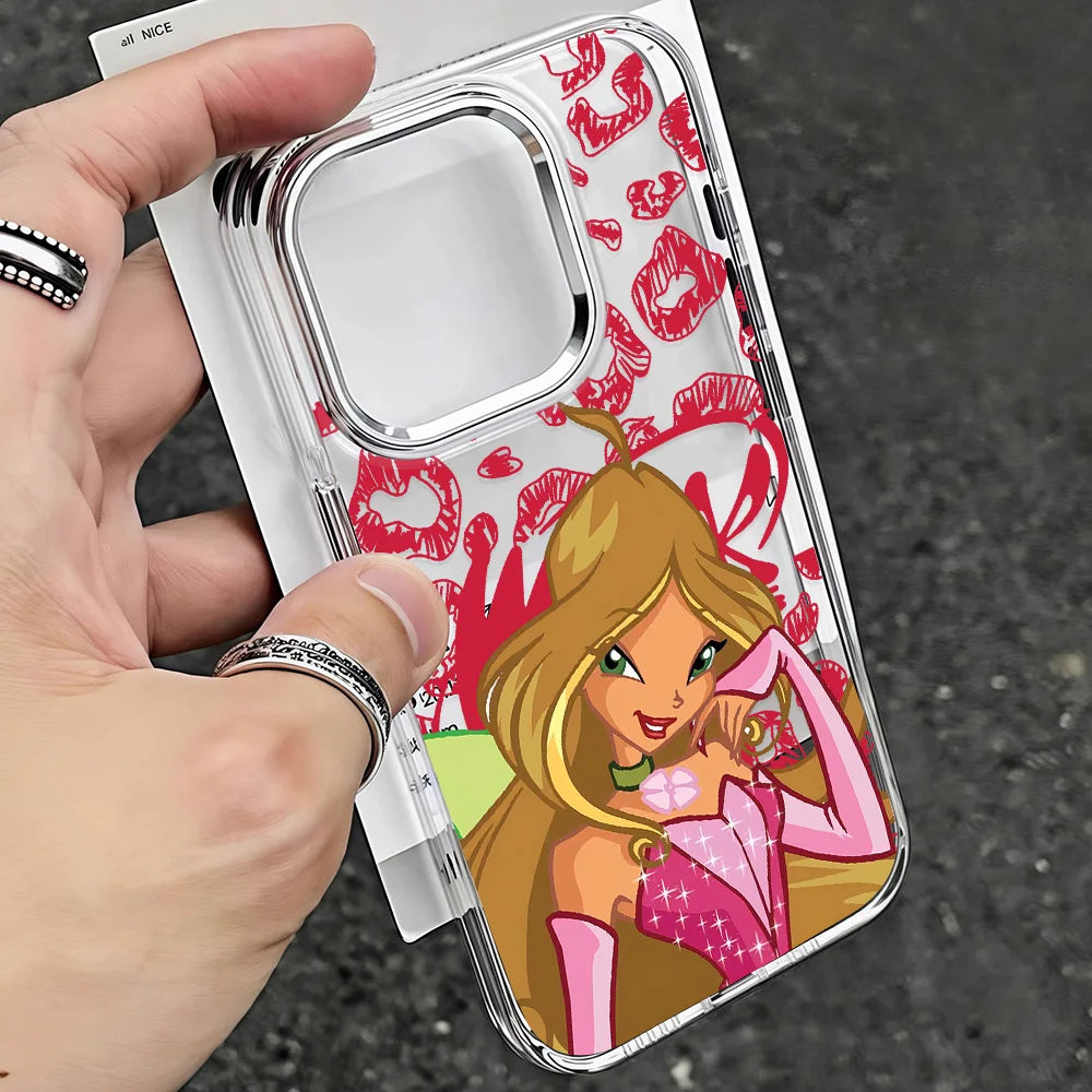 W-Winx C-Club Phone Case for IPhone 17 16e 16 15 14 13 12 11 Mini Pro Max X XR XSMAX 8 7 Air Plus Transparent Soft Cover