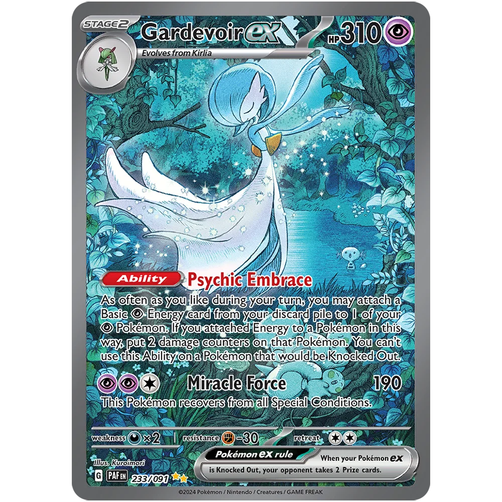 PKM Paldean Fates (PAF) holographic Rare Proxy Game Cards PTCG Charizard ex 234 Gardevoir ex 233 Mew ex 232 Pikachu 131 Cards