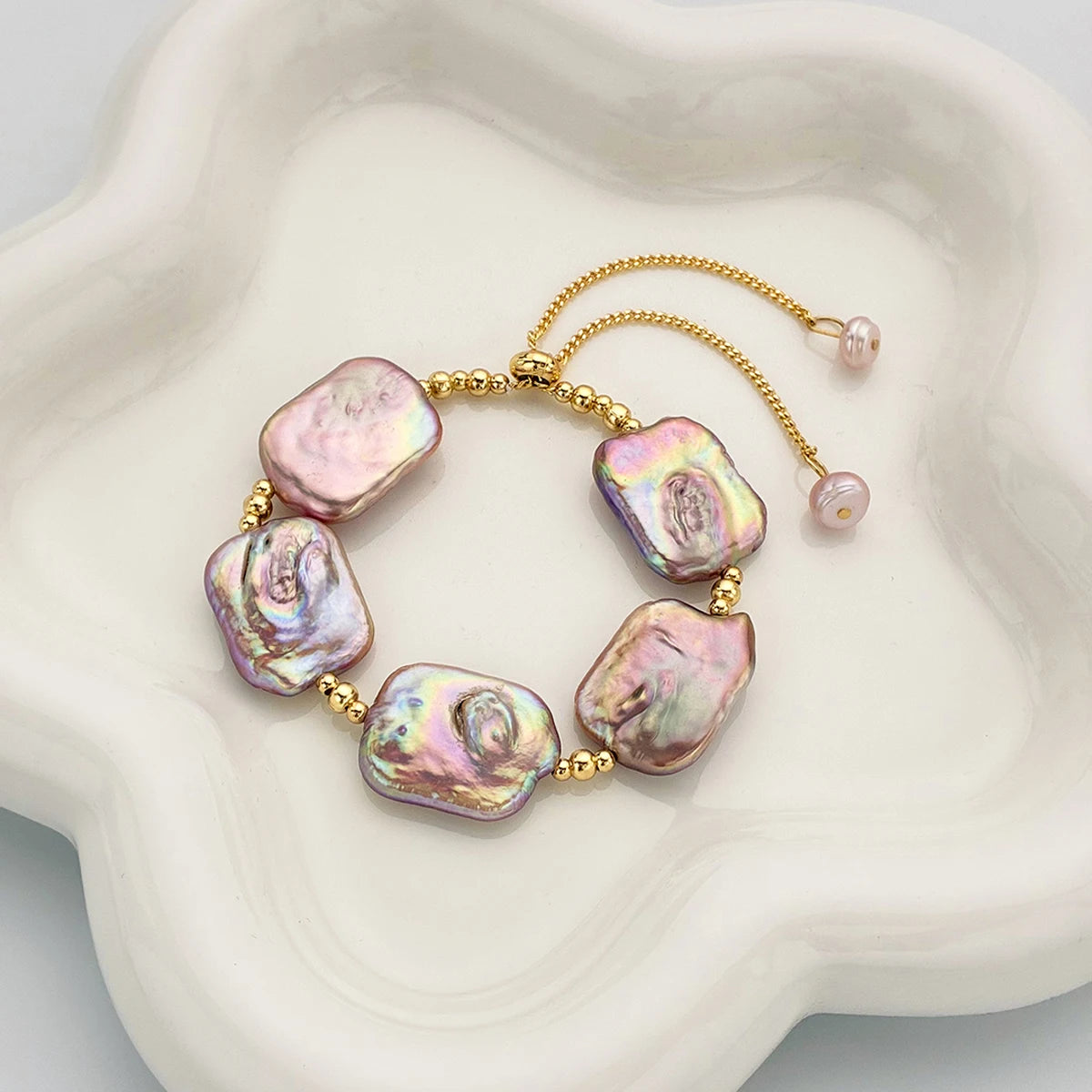 Original Design Natural Freshwater Colorful Baroque Pearls Adjustable Bracelets For Wedding Women Girls Lovers Fine Jewelry