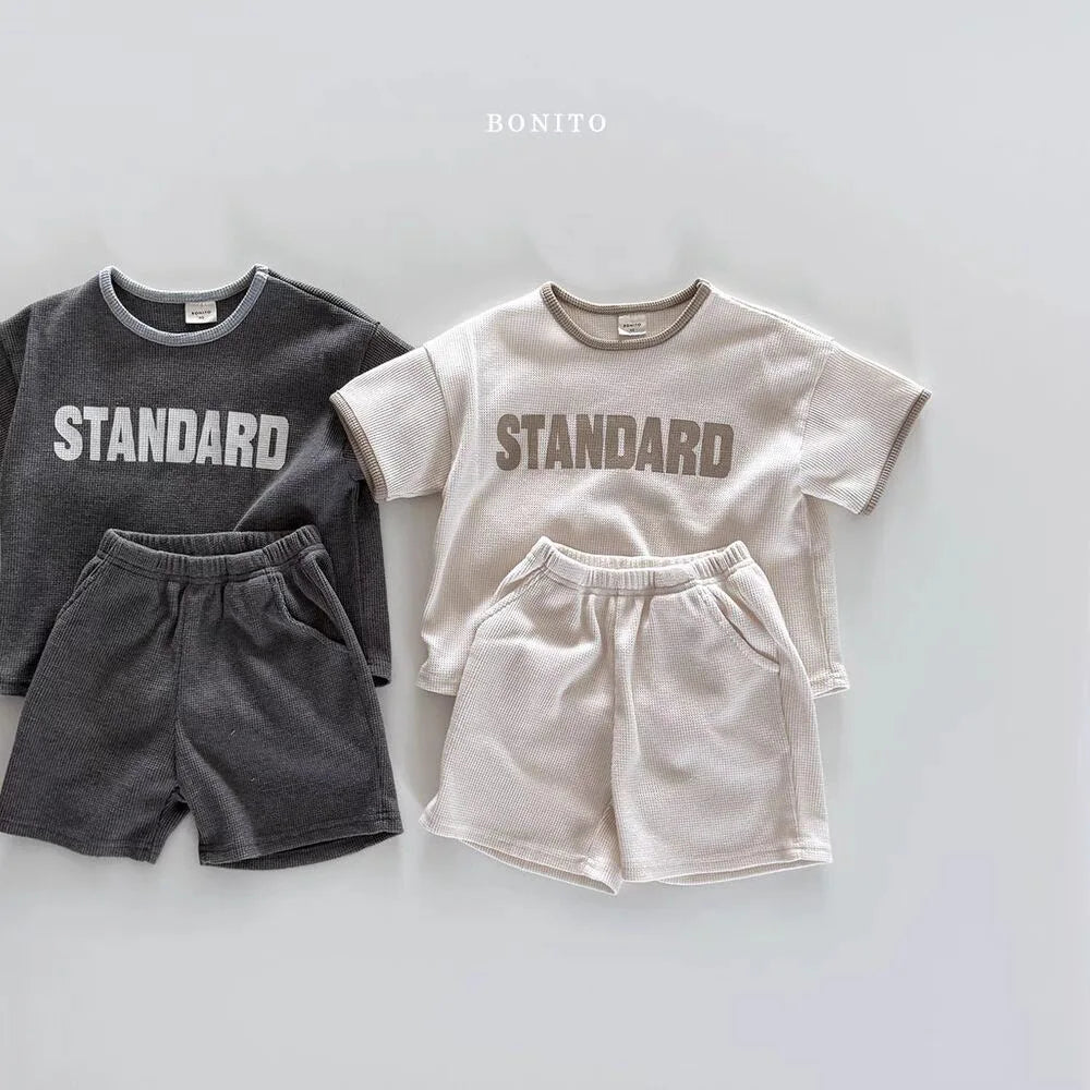2025 Summer New Baby Short Sleeve Casual Sports Clothes Set Infant Girl Letter Print T Shirts + Shorts 2pcs Suit Toddler Outfits