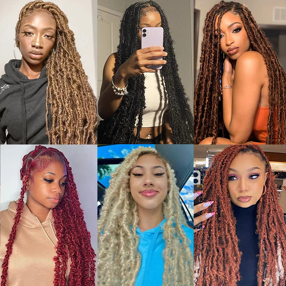 Wakego Butterfly Locs Crochet Hair 14 18 24 Inch Fausse Locks Crochet Butterfly Extensions Pre-looped Soft Locs Synthetic Braid