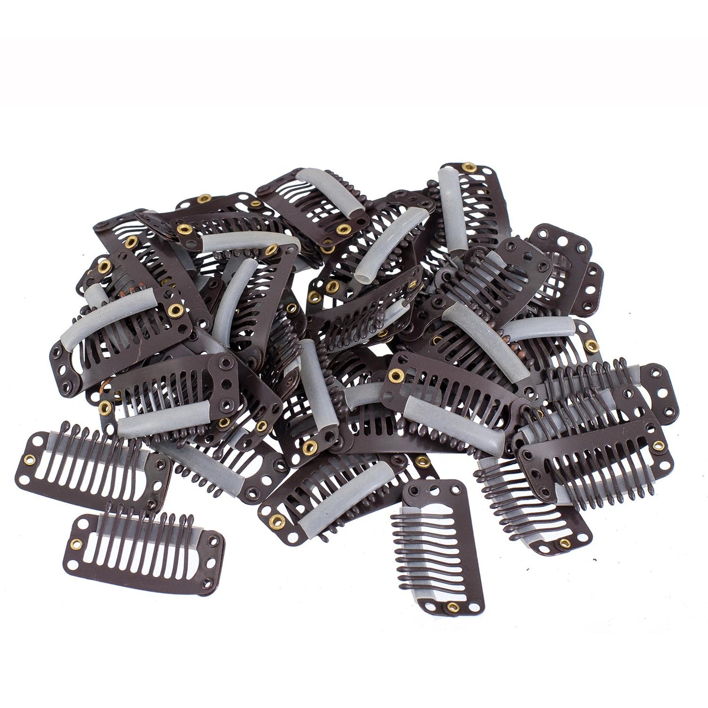 10-100Pcs 9-teeth Beige/Brown/Black Hair Extension Clips Hair Extension Wigs Snap Clips Comb Small Snap Wig Accessories Clips