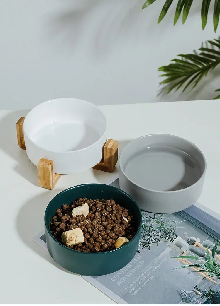 Self-Assembly Ceramic Double Cat Bowl Dog Bowl 400ML Pet Feeding Water Bowl Cat Puppy Feeder Product SuppliesFood Water Bowls