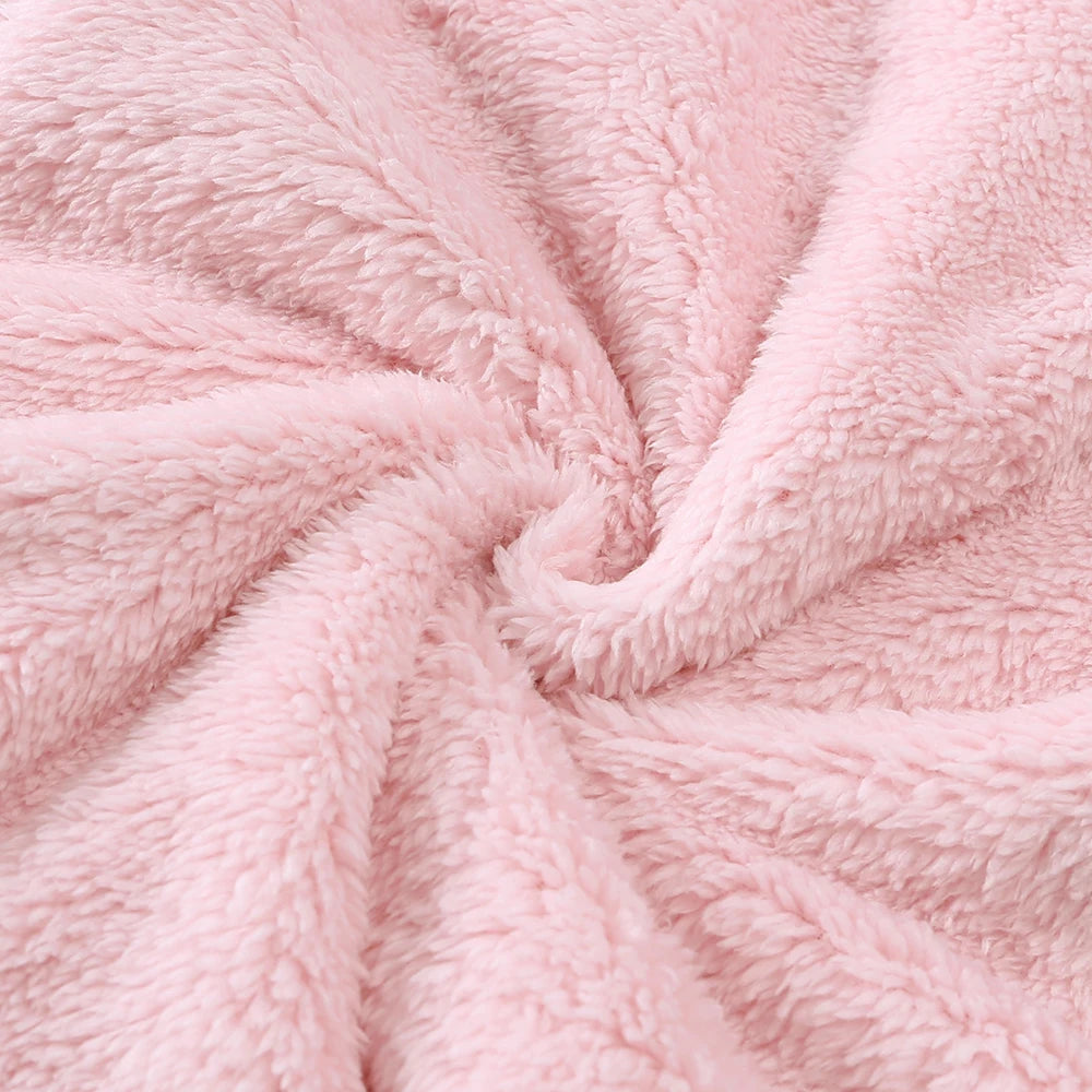 0-12months Baby Winter Clothes Newborn Rompers Infant Polar Fleece Jumpsuit Baby Boys Girl Zipper Cute Bear Romper