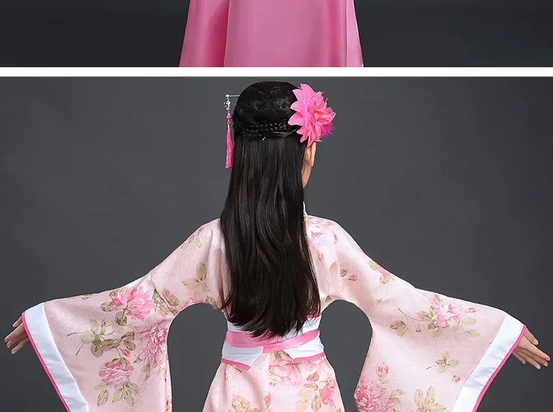 Halloween Cosplay Kids Set Dance Performance Dress for Girls Show Disfraz Child Hanfu Dress Costume Chinese Traditional Clothes