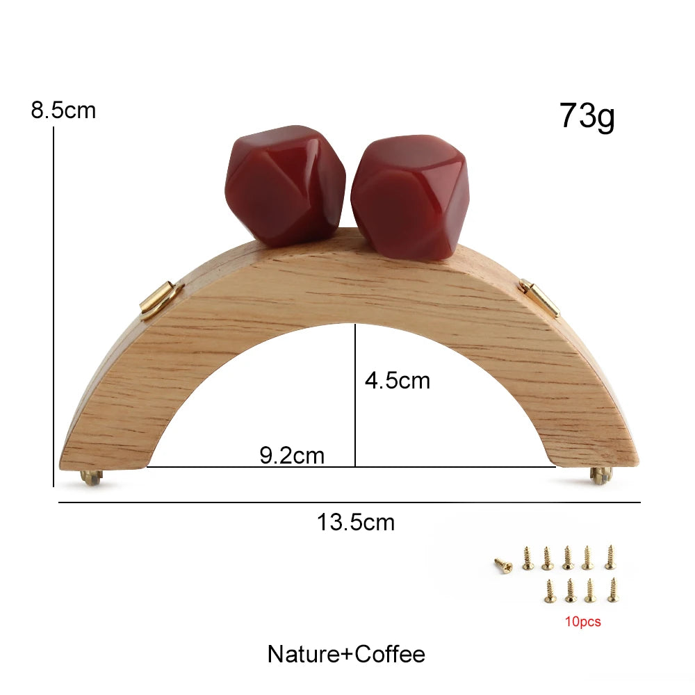 Nolvo World Wooden Bag Handle Closure Kiss Clasp Purse Screws Frame Replace Handbags Wallets Brackets DIY Sewing Accessories
