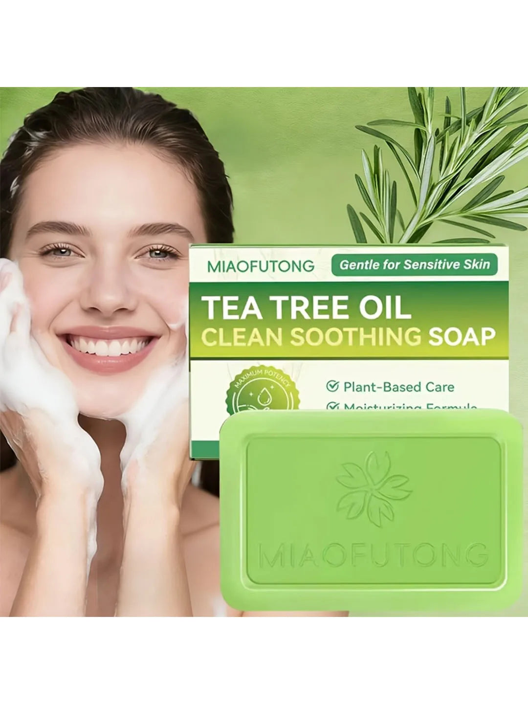 Tea Tree Essential Oil Handmade Soap, Gentle and Clean for Face Washing and Bathing, Full Body Bathing