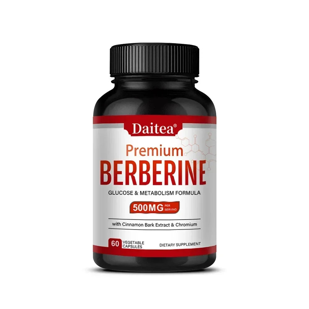 Berberine Hydrochloride with Cinnamon - Support Glucose Balance, Liver Health, Digestion, Non-GMO, Gluten-Free