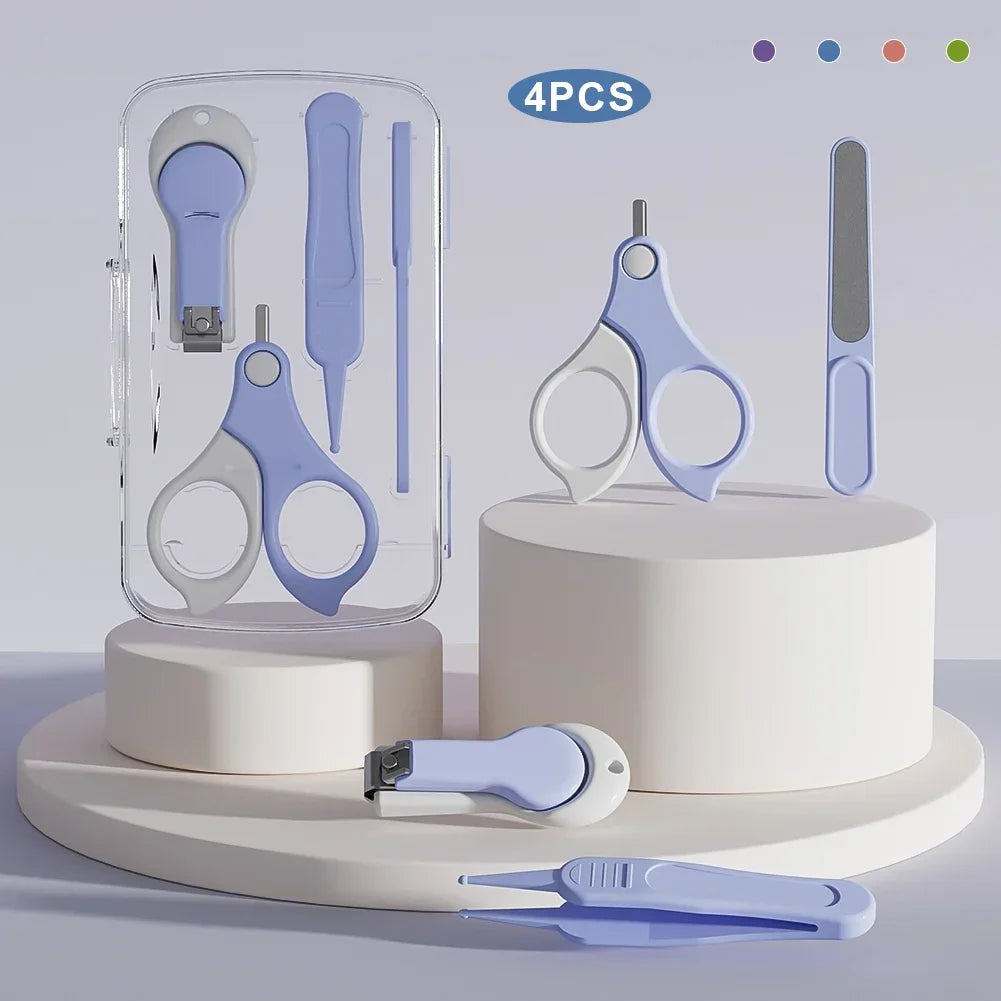 Portable Baby Nail Care Set Safety Infant Nail Clipper Scissors Tweezers Nail File Newborn Kids Manicure Grooming Tools