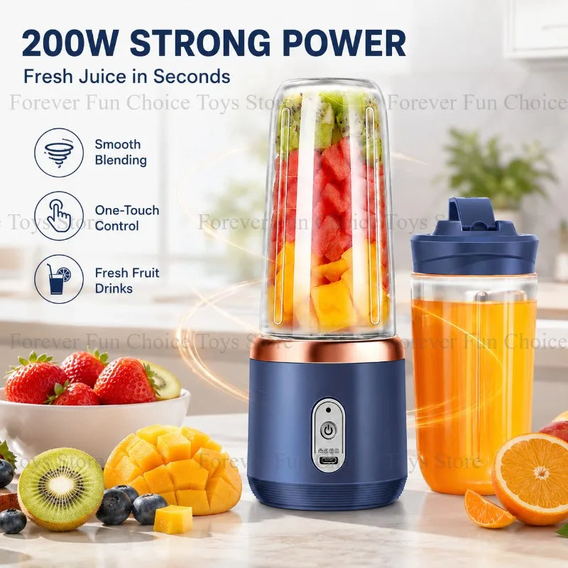Electric Juicer Portable Small Fruit Juicing Cup USB Charging Outdoor Travel Electric Juicer 400ml Home Kitchen Milkshake Mixer