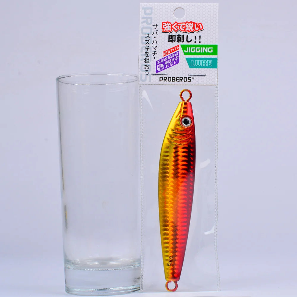 Proberos 20g-200g Metal Jig 3D Print Shore Trolling Spoon Hard Fishing Lure 1PC Artificial Laser Body Shiny Luminous Tackles