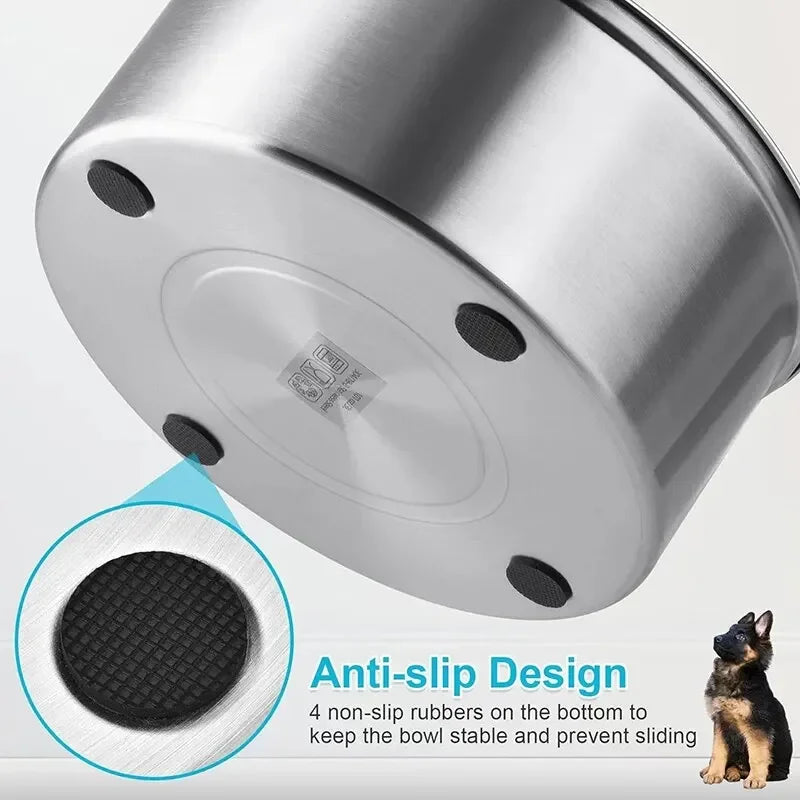 1L/3L Stainless Steel No Spill Water Bowl for Dogs/Cats Non-Slip Slow Dog Bowl Water Feeder Dispenser for Medium Large Dogs