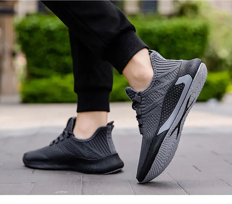 Men Casual Running Shoes Breathable Outdoor Sport Shoes Men Lightweight Facial Elastic Soft Bottom Casual Shoe Training Footwear