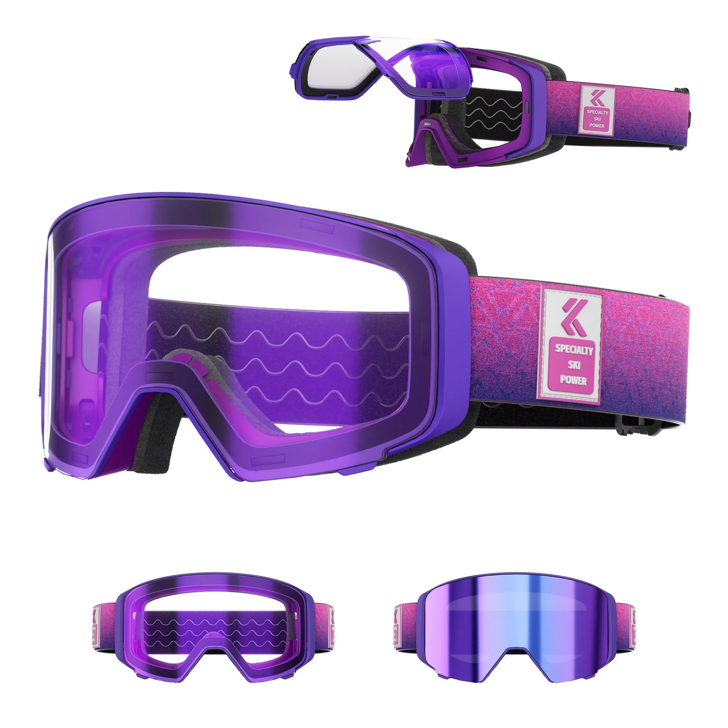 Kapvoe Photochromic Snow Goggles Ski Snowboard Anti-Fog Mask for Men Women Eyewear UV400 Protection Glasses Snowmobile Winter