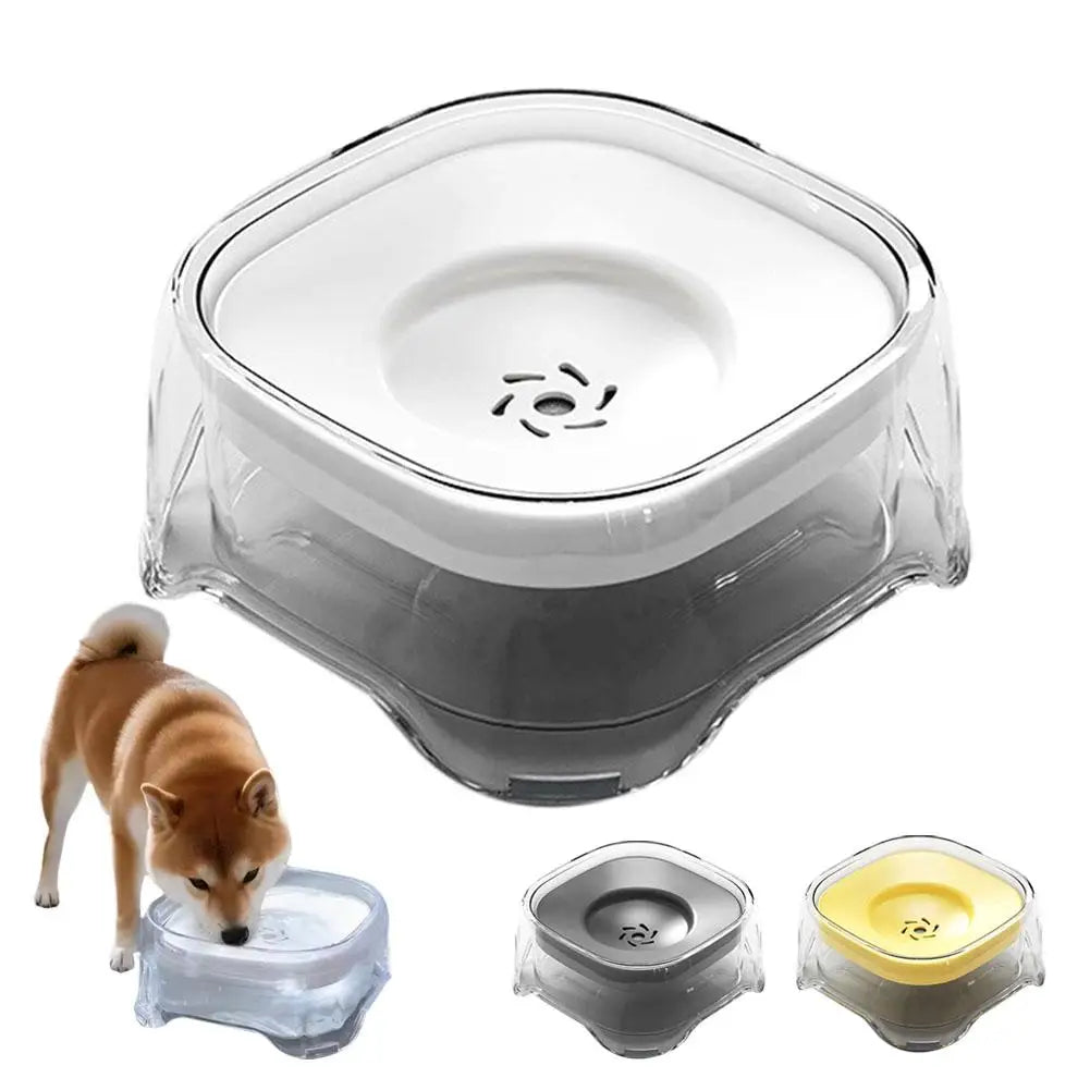 2L Anti-Spill Cat Dog Bowl Water Drinker Feeder Transparent Floating Pet Dogs Water Dispenser Keep Water Clean & Pets' Chin Dry