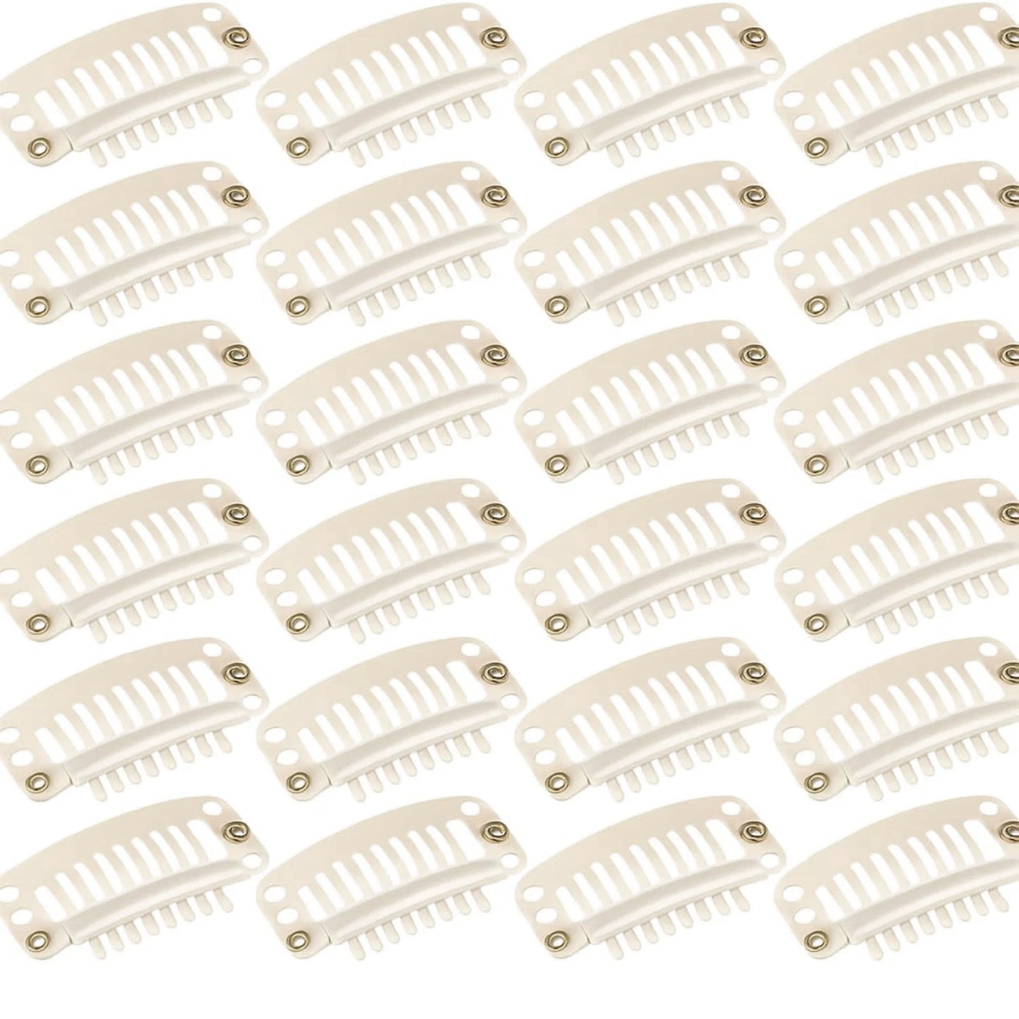 10-100Pcs 9-teeth Beige/Brown/Black Hair Extension Clips Hair Extension Wigs Snap Clips Comb Small Snap Wig Accessories Clips