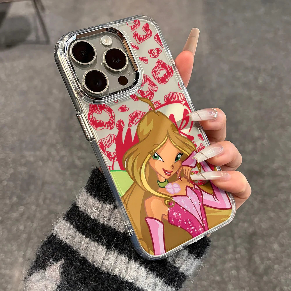 W-Winx C-Club Phone Case for IPhone 17 16e 16 15 14 13 12 11 Mini Pro Max X XR XSMAX 8 7 Air Plus Transparent Soft Cover
