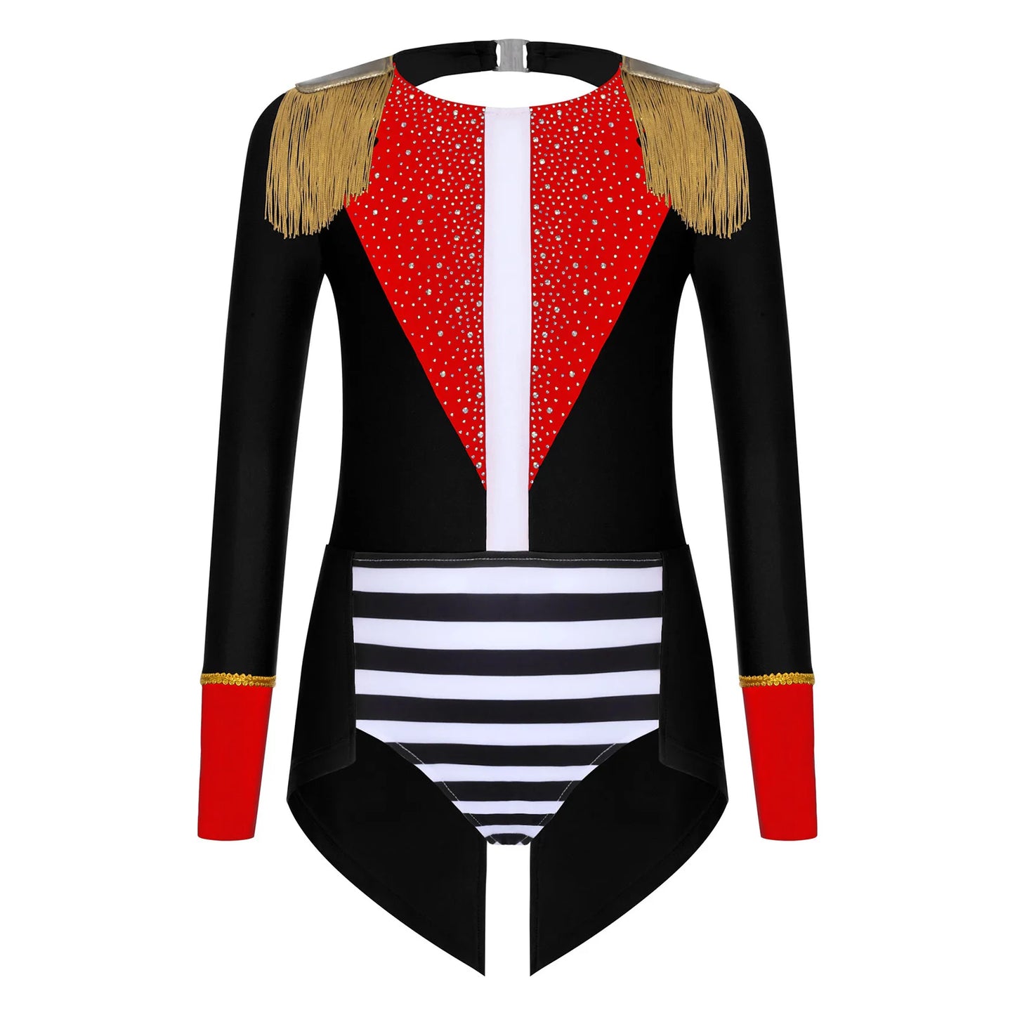 Halloween Costume Romper Circus Ringmaster Cosplay Carnival Party Shiny Sequins Leotard Dress Drum Majorette Magician Dress Up