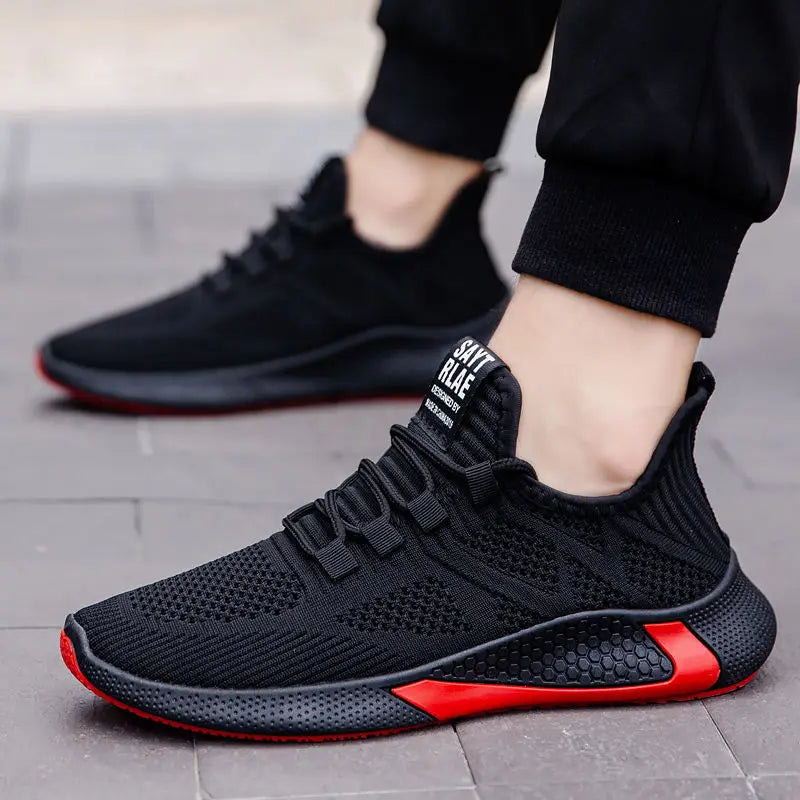 Men Casual Running Shoes Breathable Outdoor Sport Shoes Men Lightweight Facial Elastic Soft Bottom Casual Shoe Training Footwear