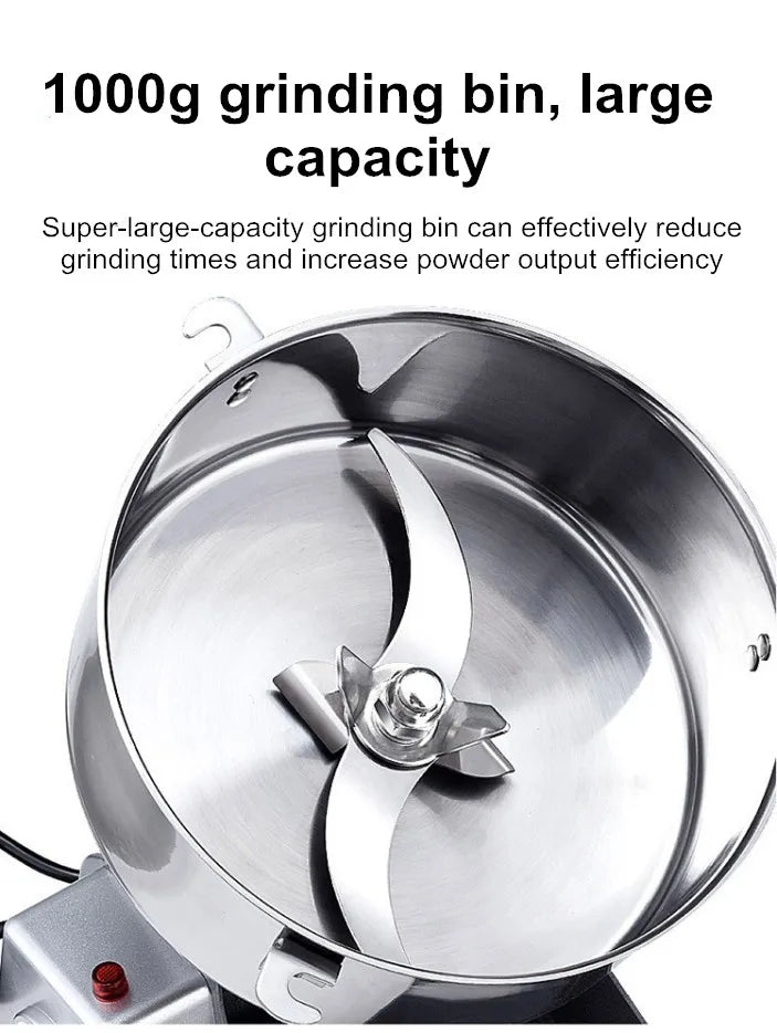 220V With Extra Part Free 1000G Herb Coffee Bean Grinder Machine Grain Spices Mill Medicine Wheat Mixer Dry Food Grinder R
