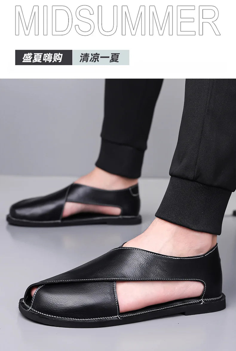 Men's Casual Sandal Retro Roman Style 2025 Summer Fashion Trend Hollow Breathable Comfortable Lightweight Outdoor Beach Sneakers