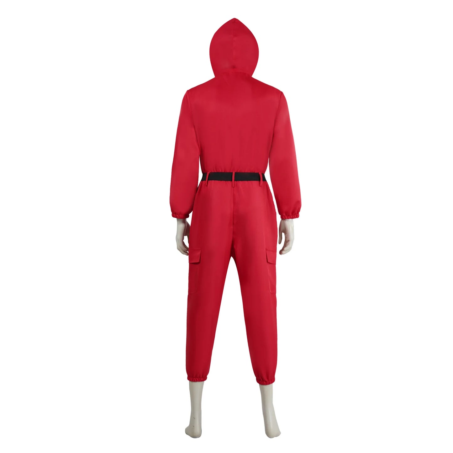 Halloween Cosplay Outfit TV Game Adult Kids Pink Red Jumpsuit Costume Set with Gloves Suspenders Role Play Party Wear for Boys