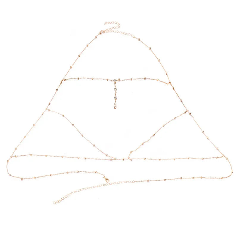 1pcs Jewelry Bust Chain Bikini Belly Chain Female Waist Chain Beach Body Chain Choker Necklace Jewelry For Women