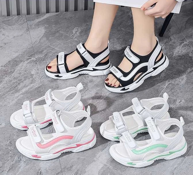 Woman Shoes Outdoor Platform Leather Sandals for Women Beach Daily Vip Chic and Elegant Wholesale Comfortable Summer 2025 H Shoe