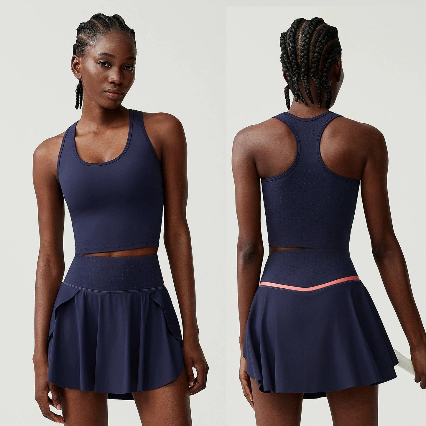 Tennis Skirt Set for Women Quick-drying Badminton Golf Sports Skirt Fitness Breathable Tank Top Bra Workout Pleated Skorts Suit