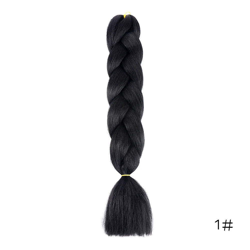 Synthetic 24Inch Long Jumbo Braids Extensions Yaki Straight Braiding Hair Afro Ombre Color Hair for Women