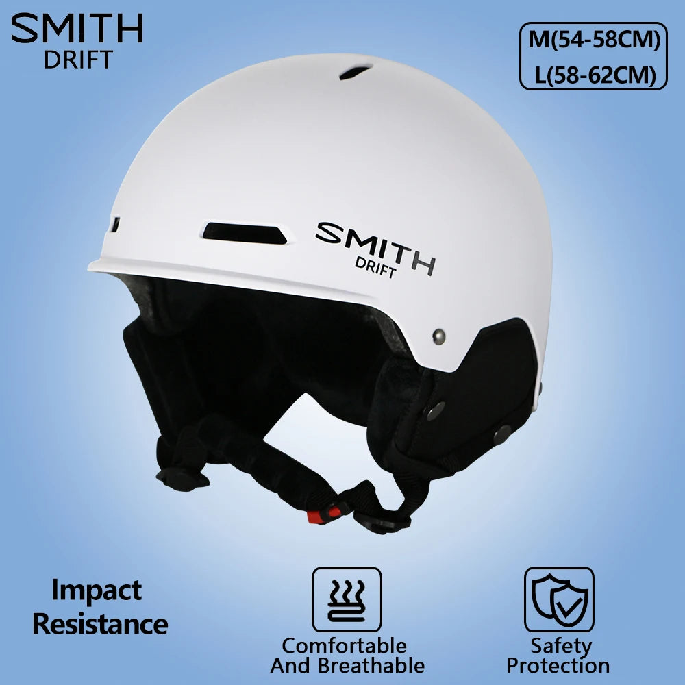 SMITH DRIFT Ski helmet overall molded ABS+PC+EPS high-quality ski helmet, outdoor sports, snowboard and skateboard safety helmet