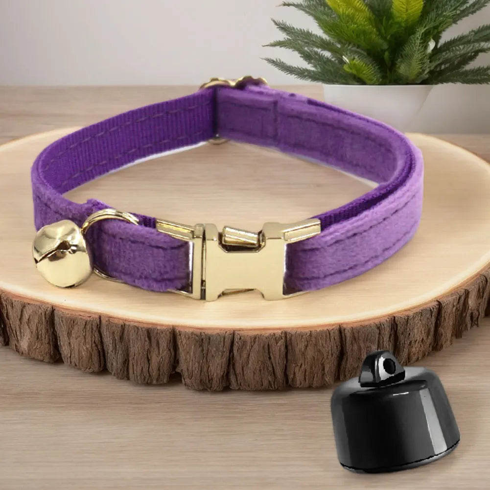 Smart Cat Collar with Bell Personalised Pet Accessories GPS Pet Locator Pet Tracking Collar Device Anti-lost for Cats Dogs