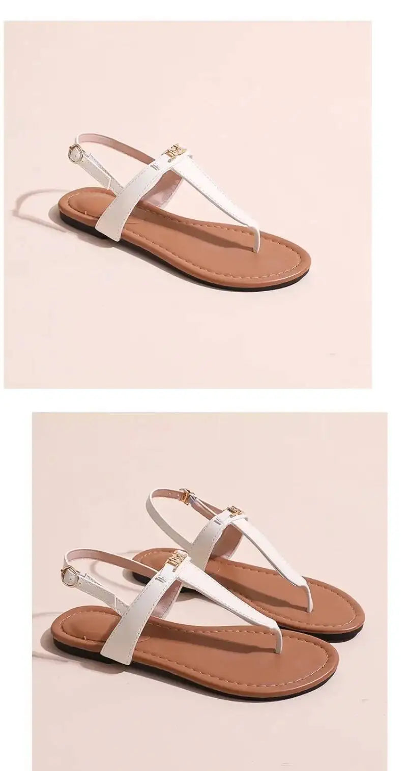 2025 Women's Shoes Fashion Daily Sandals Women Buckle Strap Flat With Outdoor Open Toe Female Shoe