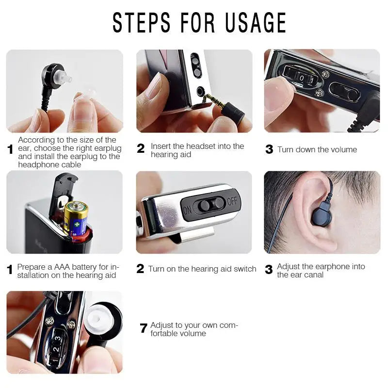 Mini Invisible Ear Hearing Aids With Noise Cancelling And Speech Enhancement Rechargeable For Adult Elderly Seniors Watching TV