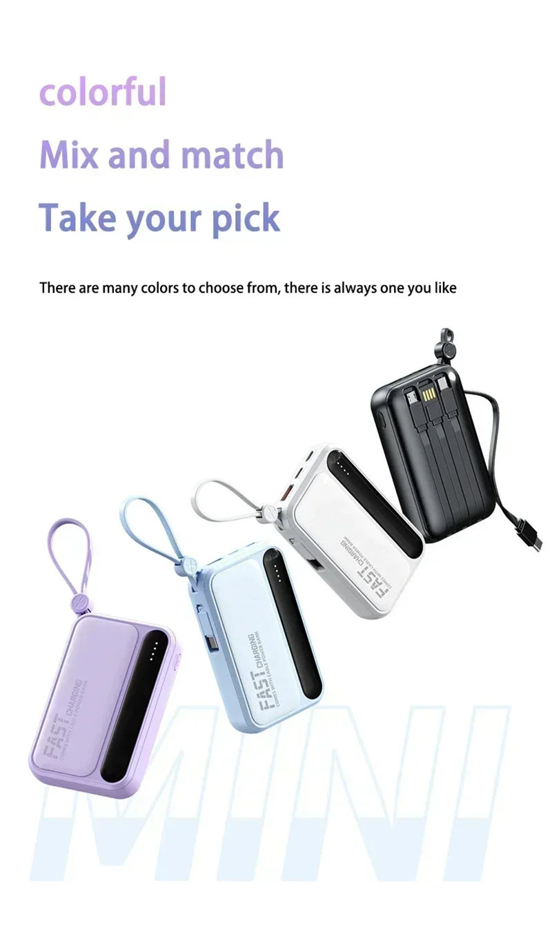 Lenovo 30000mAh Power Bank BuiIt in 4 Lines Super Fast Charging Large Capacity Portable External Battery for All Phones Android