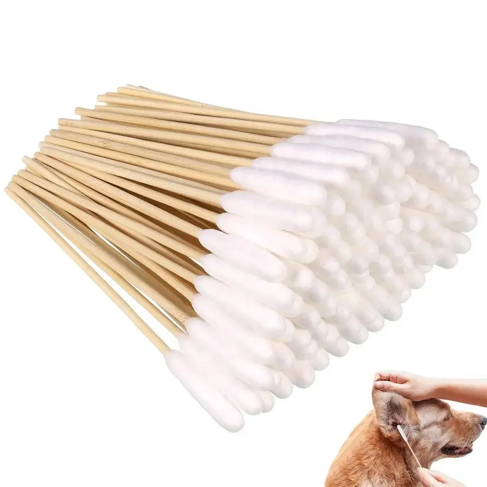 100/300/500Pcs PetEar CottonBuds Animal Cotton Swab Sticks Cotton Buds For Cat Dog Ear Wax Removaltattooclean,Tattooaccessories