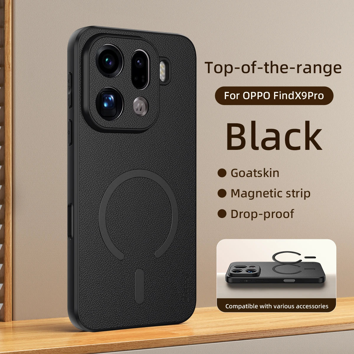 For POCO F8 Ultra Goat Leather TPU Frame Shockproof Case For Redmi K90 Pro Max Built-in Magnetic Strip Lens Protection Shell