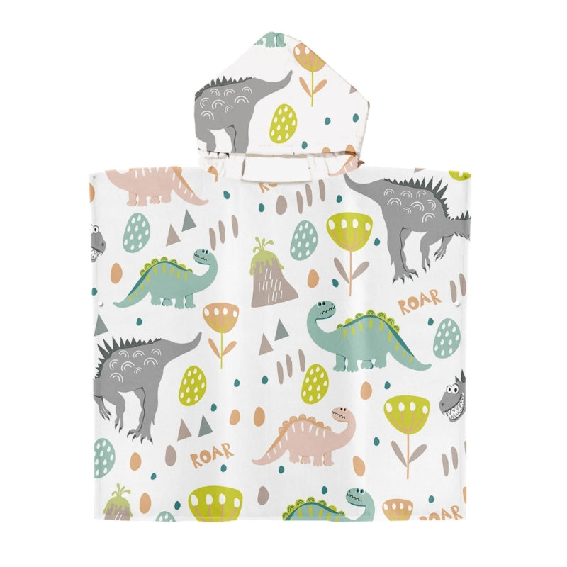 Toddler Kids Beach Towel Cotton Bathrobe Baby Boys Girls Dinosaur Animal Hooded Bathing Towel 60x60cm Children Dinosaur Blanket