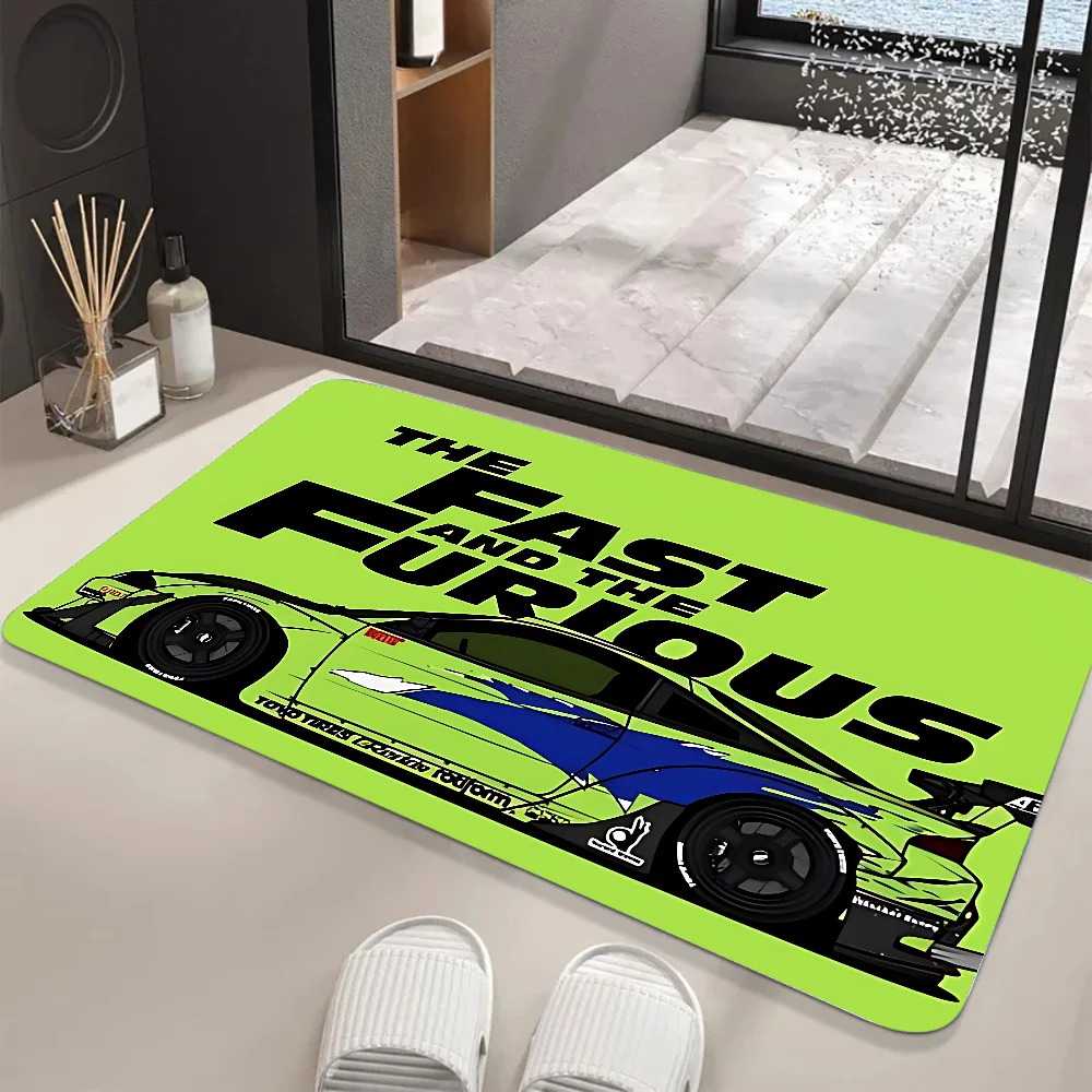 JDM Car Floor Mat Graphic Printed Flannel Doormats For Bathroom Kitchen Entrance Carpet Home Decor