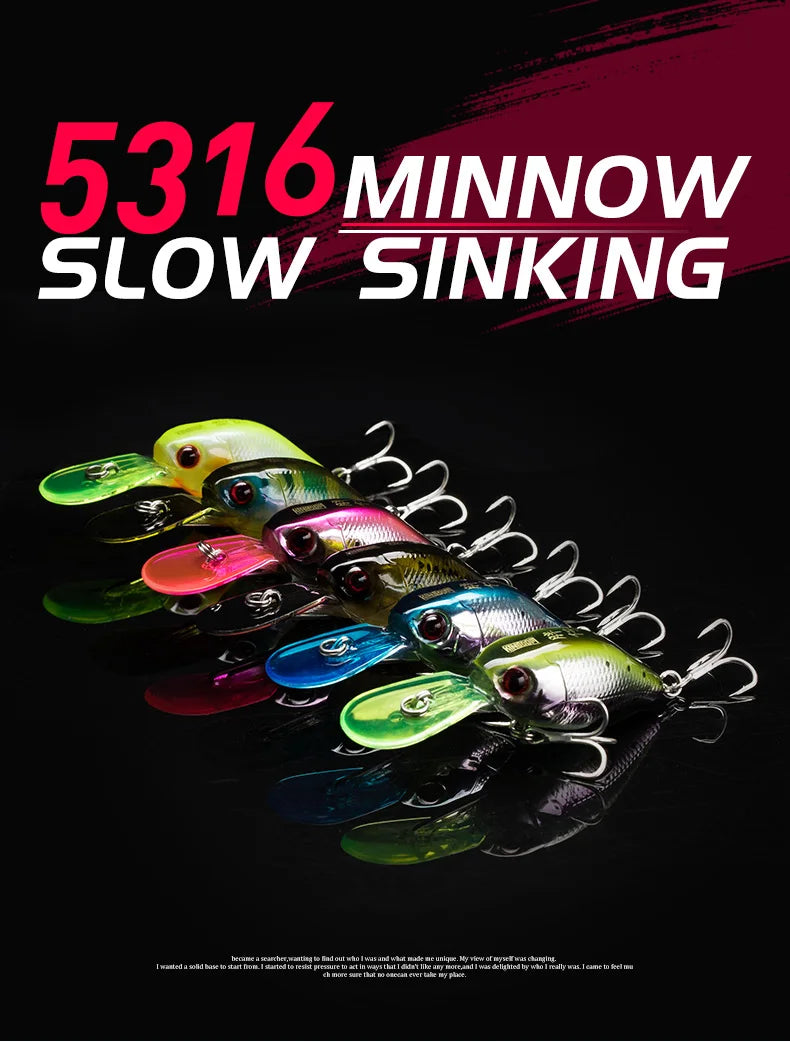 Kingdom Crankbaits Fishing Lures  5g 37mm Slow Sinking Minnow Swing Small Cranks Artifical Baits Hard Wobblers For Bass Trout
