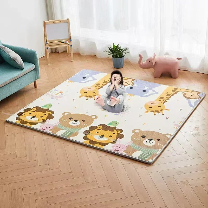 Thicken 1cm/0.5cm Baby Crawling Play Mats 200*180cm Folding Mat Carpet Play Mat for Children's Safety Rug Toys Gift Have Creases