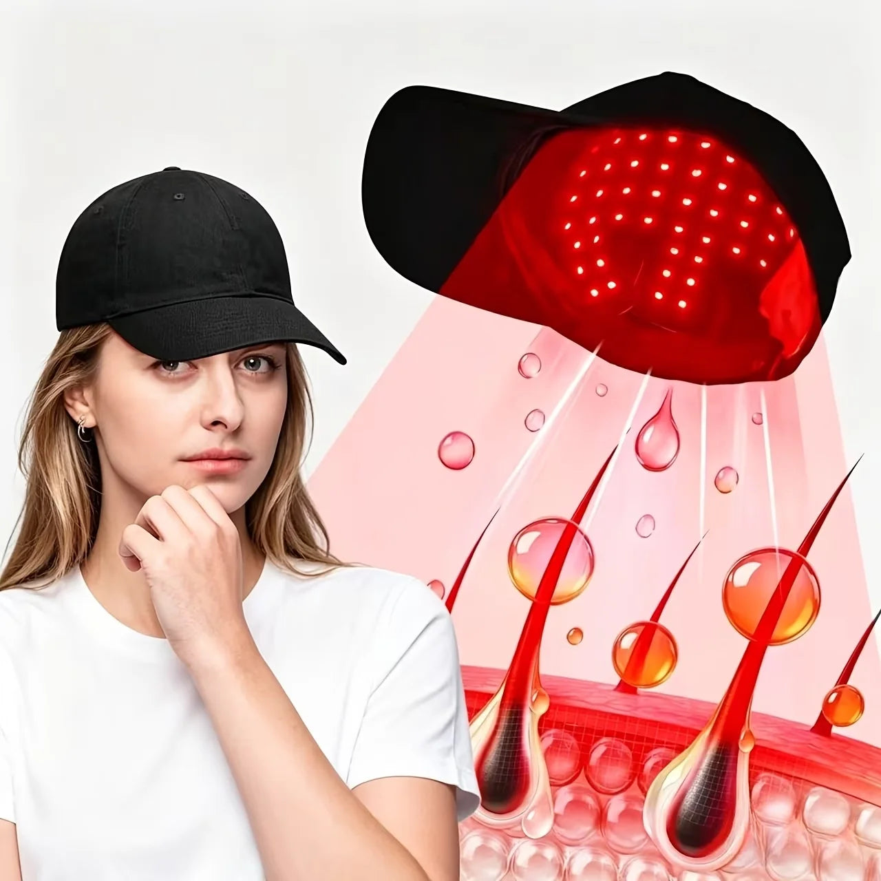 Home Use, Multi-bead Light Effect Cap, Daily Head Care Tool, Rechargeable, Portable Beauty Device