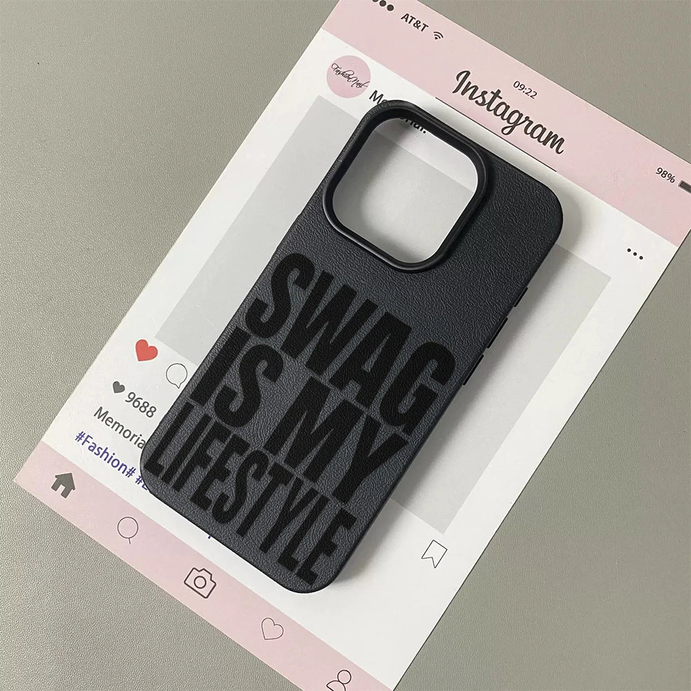 Swag Lifstyle Is My Case For IPhone 17 16 15 14 12 11 Pro Max Silicone Leather Cover Iphone 13 15 16 17 Air Pro Max Cover Funda
