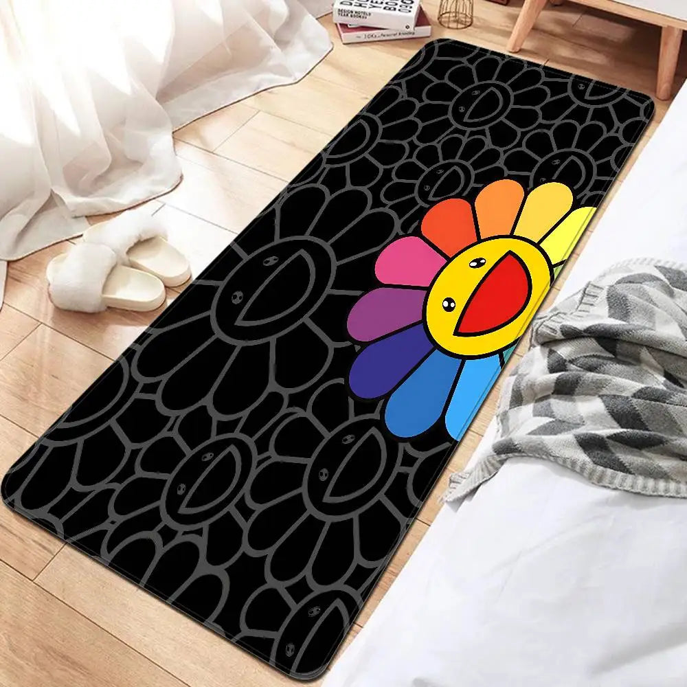 Flower T-Takashi Art M-Murakami Entrance Door Mat Nordic Style Home Doormat Bathroom-Toilet Mats Bedroom Hotel Decor Mat