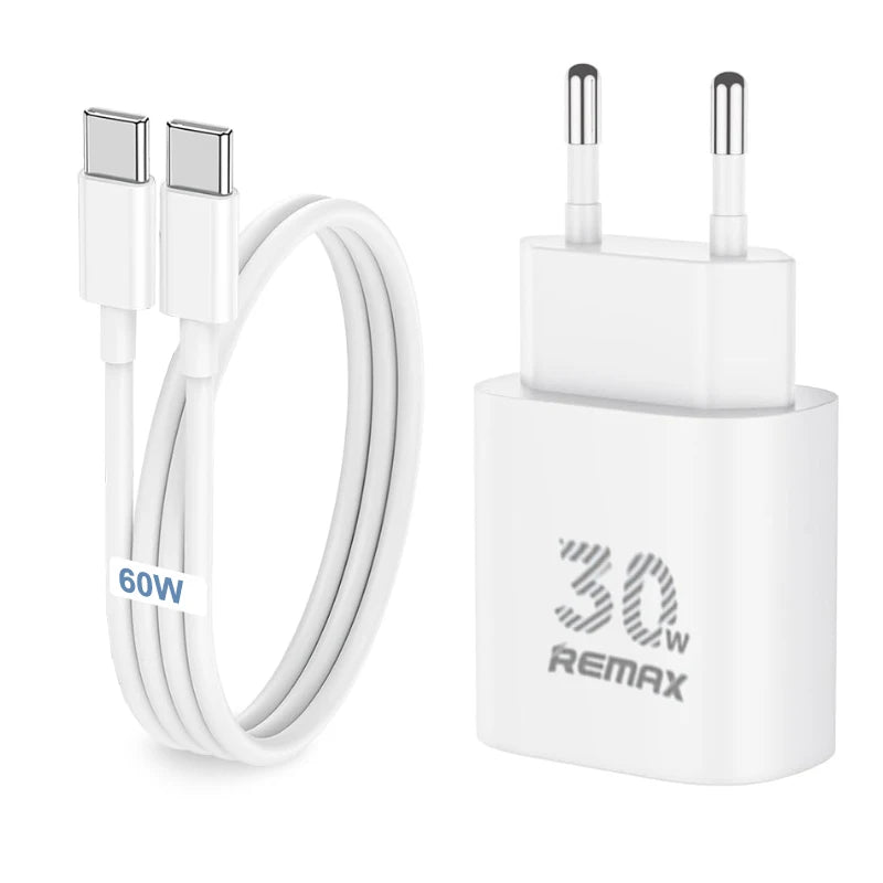 HAPPOIRO PD 30W Type C Fast Charger Cable for iPhone 17 16 15 Pro Max iPad Charger Adapter EU Plug Wall Chargers 1m 2m