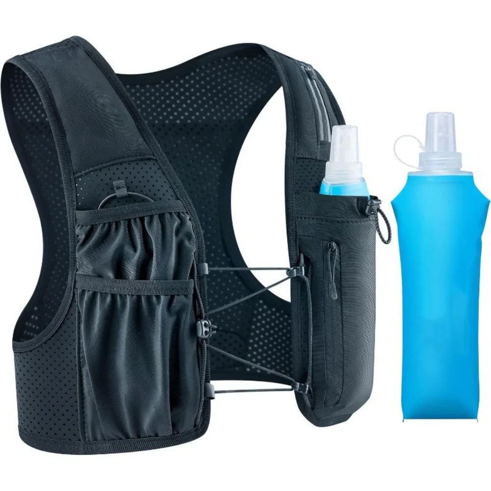 Women's Men's Running Vest Adjustable Chest Strap Running Hydrating Vest Lightweight Reflective Hydrating Backpack